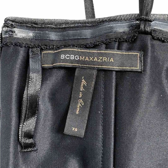 BCBGMAXAZRIA Metallic Silver Bandage Strapless Mini Dress XS Bodycon Party - Picture 10 of 10